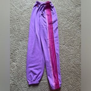 Aviator Nation 5 Stripe Sweatpants- neon purple